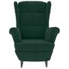 Vidaxl Armchair with Footrest, Dark Green, Upholstered In Velvet