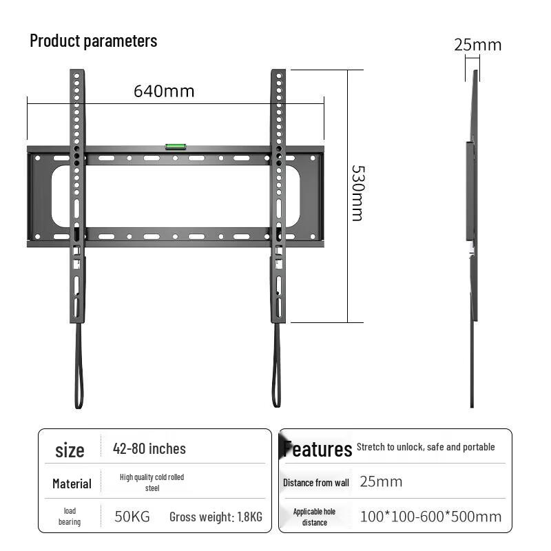 Universal Flat Panel TV Wall Mount Bracket