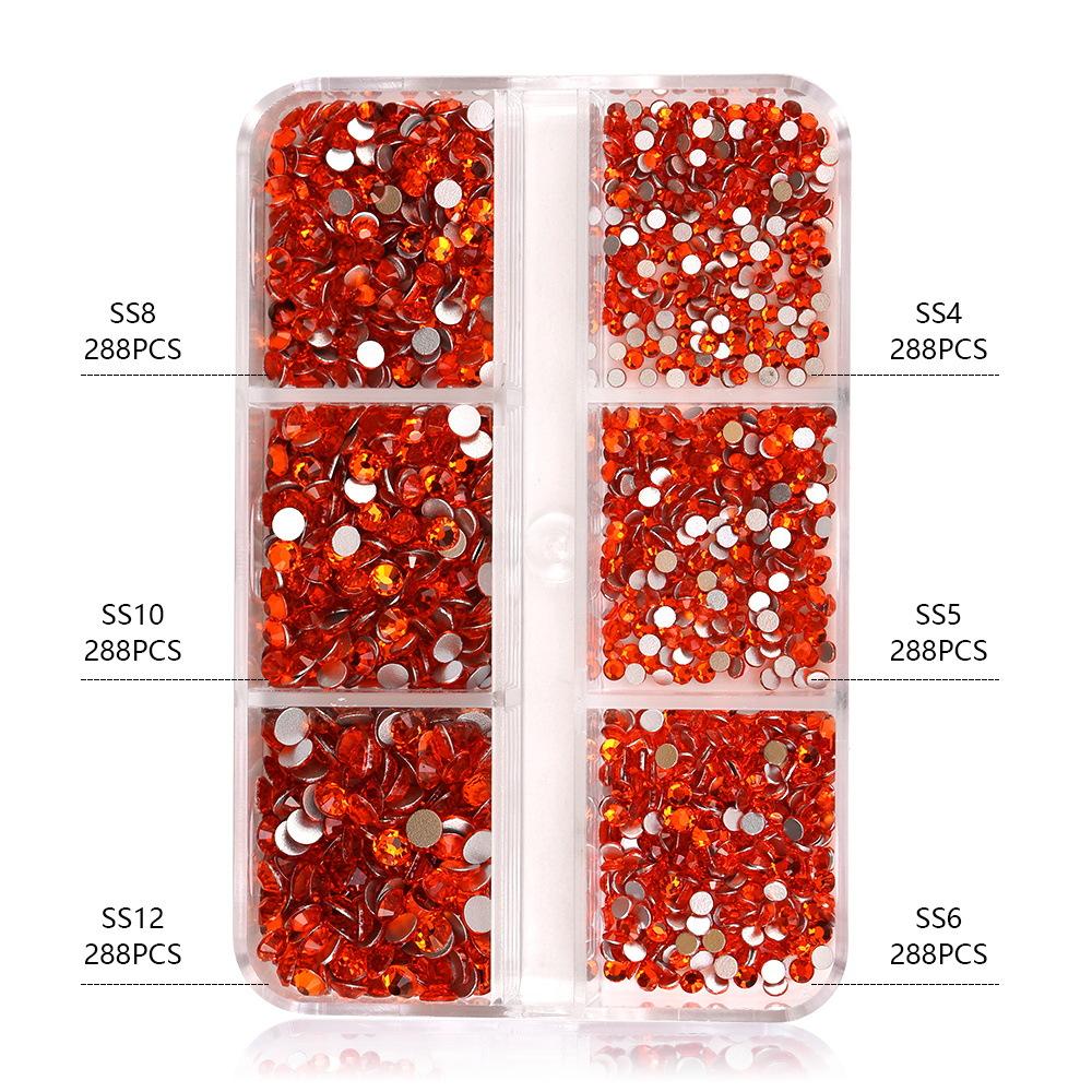 Ss4-Ss12 Boxed Nail Art, Flat Bottom Rhinestone Diy Nail Art Diamond Nail Decorative Accessories 1728 Pcs