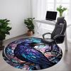 1 Stück Buntglas Rabe Büro Runder Teppich, Unter Bürostühlen Schlafzimmer Wohnzimmer Heimdekoration, Raum Deko