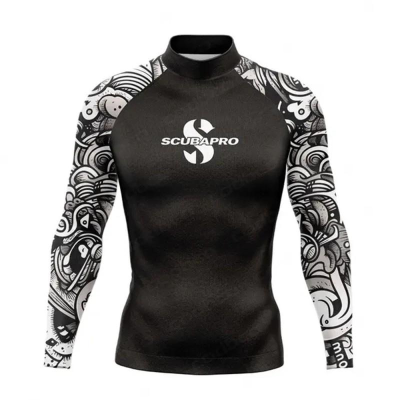 SCUBAPRO Maglia a Maniche Lunghe Rash Guard Uomo Protezione UV Maglietta da Nuoto Surf Diving Snorkeling Sport Acquatici