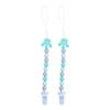 2pcs Silicone Pacifier Clips Small Beads Chewable Teething Pacifier Clip Baby Teething Chains Green