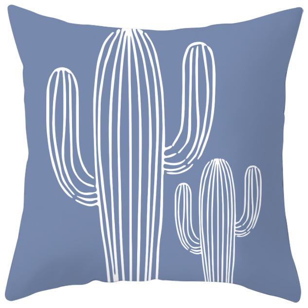 Nordic Blue and Purple Abstract Geometric Pillowcase Peach Leather Velvet Printed Home Fabric Sofa Pillow Cushion Cover