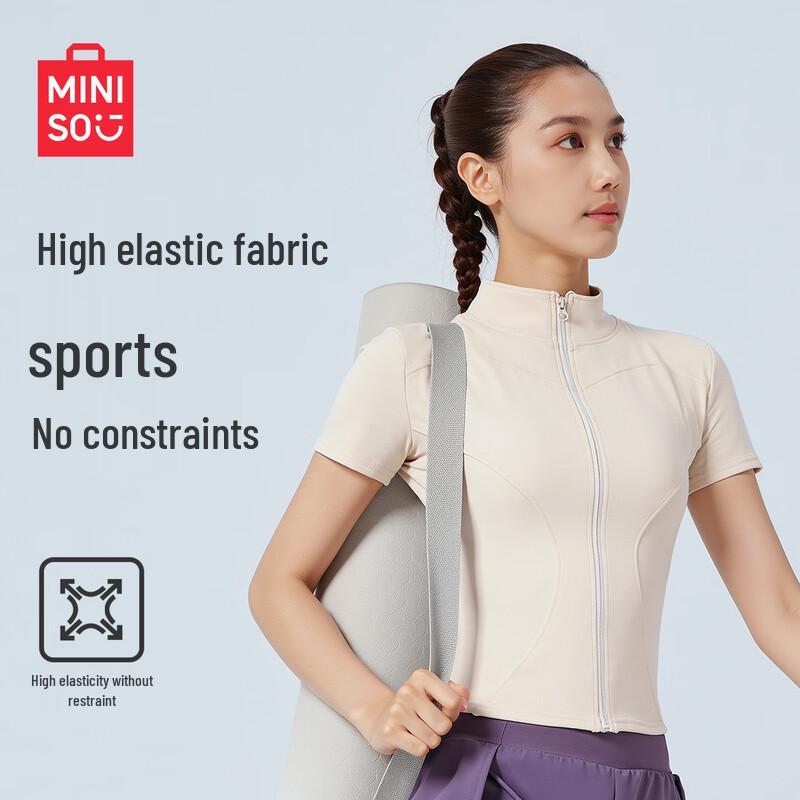 MINISO Women's Yoga & Fitness Short-Sleeve Jacket