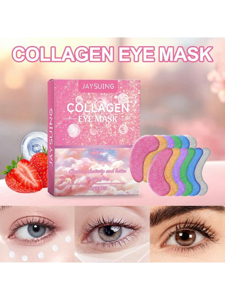 24/60pcs/Pack Moisturizing Collagen Eye Masks, Eye Care Hydrating & Nourishing, Reduce Fine Lines, E