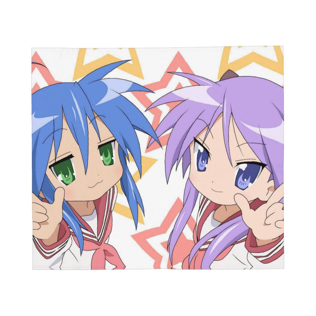 Anime Lucky Star Blanket Fuzzy Funny Warm Throw Blankets for Home Decoration