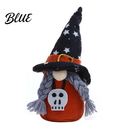 Halloween Party Ornaments Plush Gnome Decoration Spooky Witch Hat Swedish Tomte Elf Figurine Soft Fabric Collectibles Mini Scandinavian Dwarf