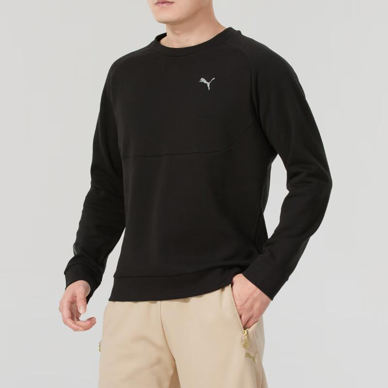 Puma Loose Fit Round Neck Casual Long Sleeve Sweatshirt Men Tops Black 687551-01