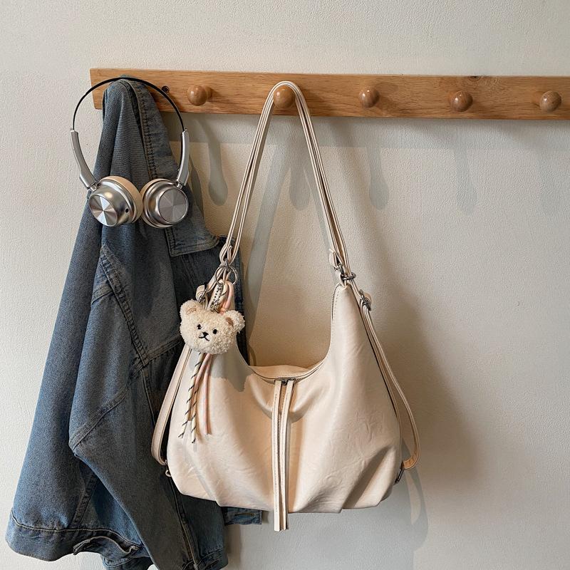 

Премиальный ретро рюкзак женский новый модный наплечный тоут большой вместимости для поездок на работу бежевый