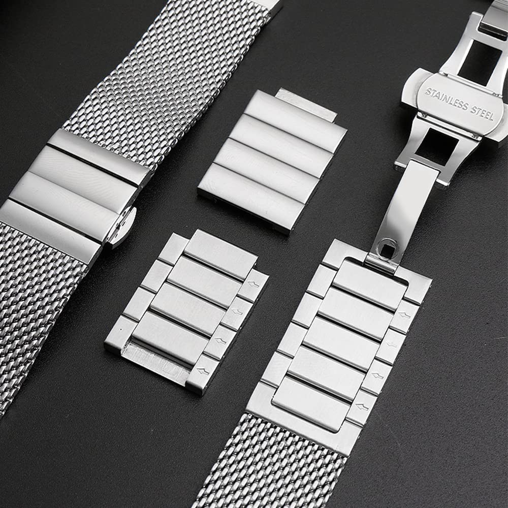 ZHUOLEI Replacement Watch Strap for Stainless Steel Mesh Milanese Band Swatch, 19mm, 20mm, 21mm,