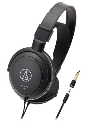 Auriculares con cable Audio-Technica ATH-AVC200 para música y películas, conexión estándar de 6,3 mm, miniconexión de 3,5 mm, negro