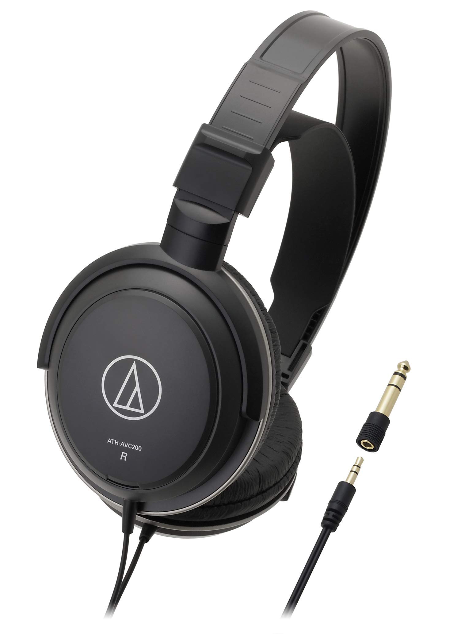 

audio-technica wired headphones ATH-AVC200 for music and movie viewing, 6.3mm standard3.5mm mini connection, black