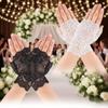 1 Pair of White Black Lace Lace Hollow Gloves for Wedding Bridal Shower Bridesmaid Single Summer Beach Party Gift Decoration