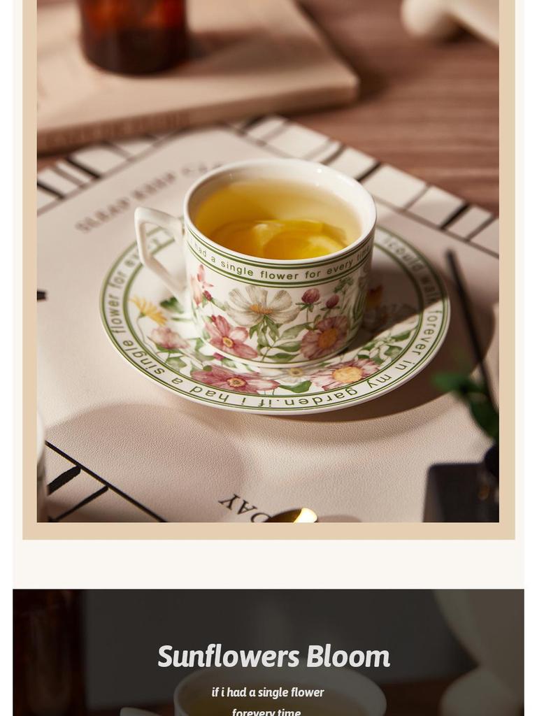 Handmade Ceramic Sunflower Blooms Tea and Coffee Cup Set