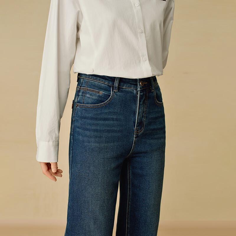 INMAN Vintage High-Waisted Cropped Denim Pencil Jeans