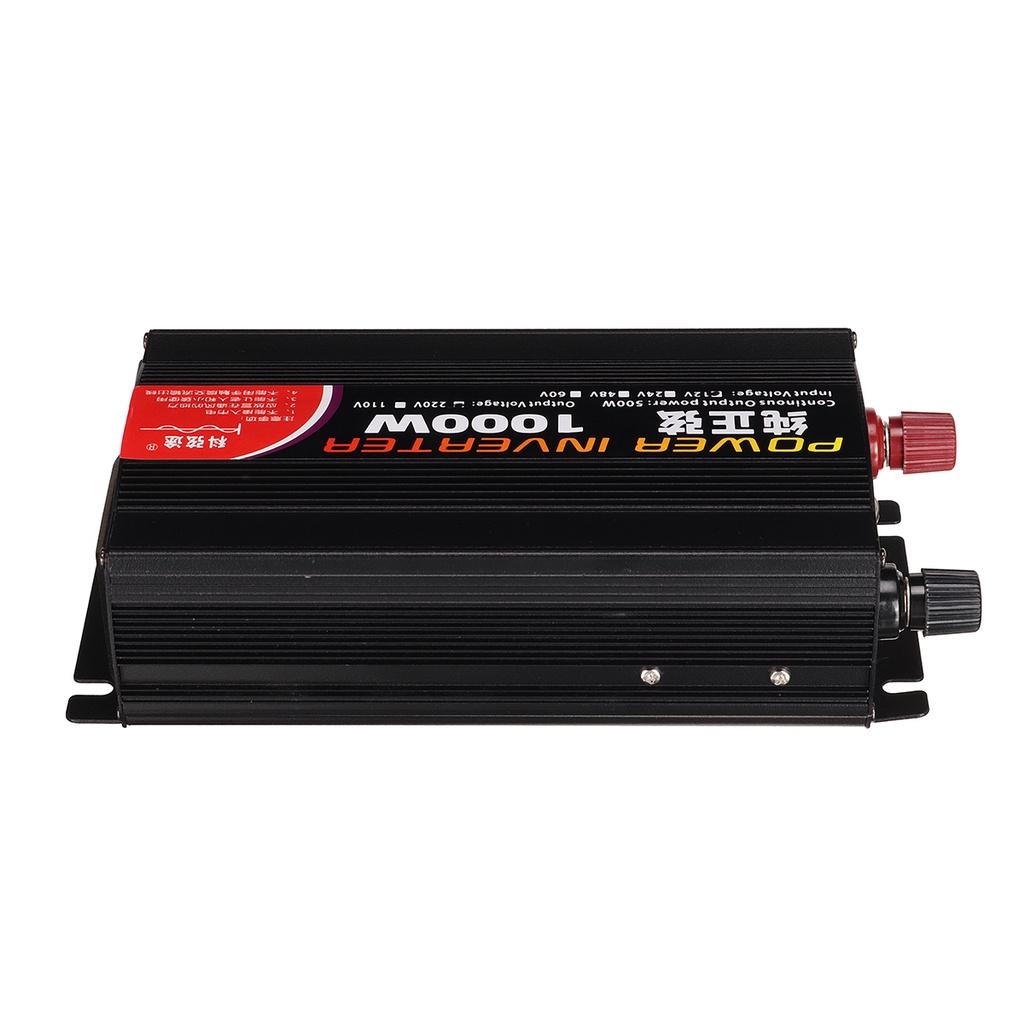 Noi invertoare solare pentru mașină DC 12V 24V la AC 220V Invertor cu undă sinusoidală pură de 1000W cu display LED Convertor de tensiune Negru