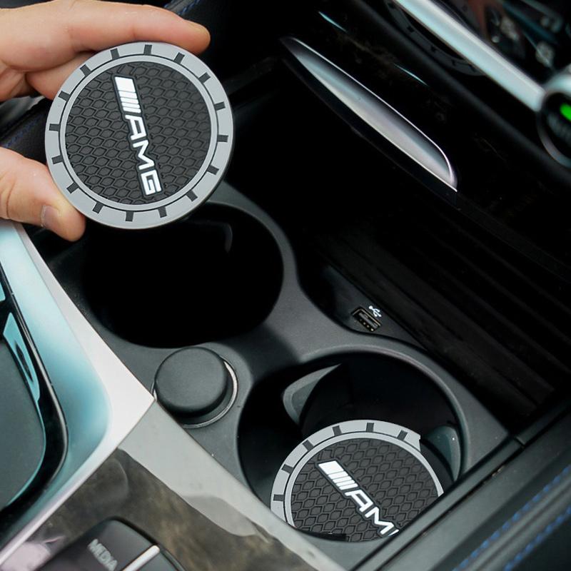 PEL5   Car Cup Coaster Cup Holder Waterproof Non-Slip Mat For Mercedes Benz A B C S Class AMG GLA CLA GLC W176 W221 W204 W205 Accessory