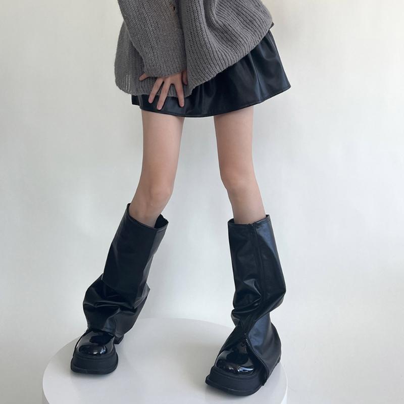 Scaldamuscoli Al Ginocchio da Donna Leggings Caviglia Alta Benda Ginocchio Alto Stivale Tubo Lungo Calze Lunghe Manica per Gamba Copri Polpaccio
