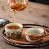 Ceramic Single Cup Retro Master Cup Kung Fu Tea Cup Yellow Ru Kiln Tea Bowl Crackle Glaze Nurturing Tea Bowl