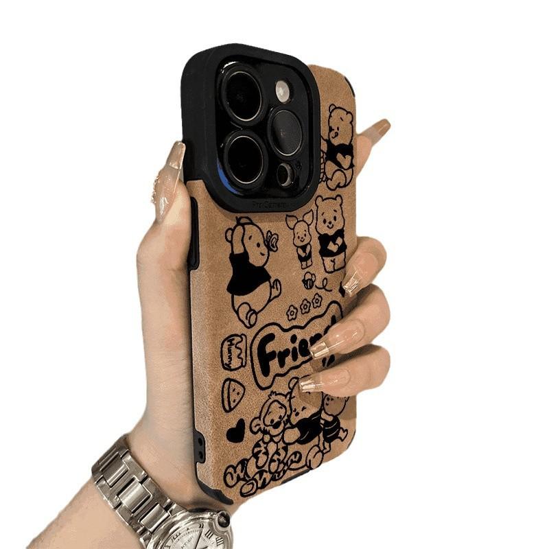 Winnie Bear Is Suitable for IPhone16ProMax IPhone Case Full Inclusive Anti Fur Soft Shell Anti Fall Anti Fing Fingerprint