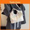 Bow Ribbon Solid Color Bucket Handbag Single Shoulder Crossbody Bag Women Gift
