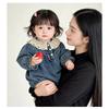 Baby Girl Romper Lace Trim Knit Denim Long Sleeve Bodysuit Toddler 6M-3T