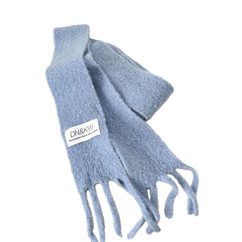 

Women Scarf Patches Decor Neckerchief Y2k Style Colorful Harajuku Thin Scarf синій