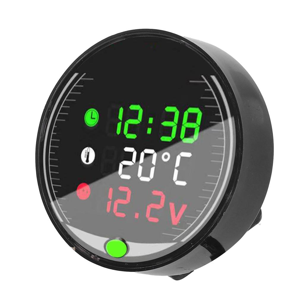 LED Motorcycle Modified Voltmeter Ambient Temperature Meter Chronograph 9?24V Universal