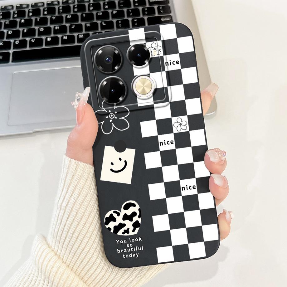 For Infinix Note 40 X6853 / Note 40 Pro 4G 5G / Note 40 Pro+ Plus Case Cover Liquid Silicone Soft TPU Cool Style Cartoon Fundas