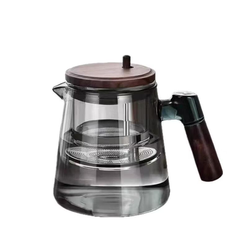 Hanyou Walnut Glass Press Teapot
