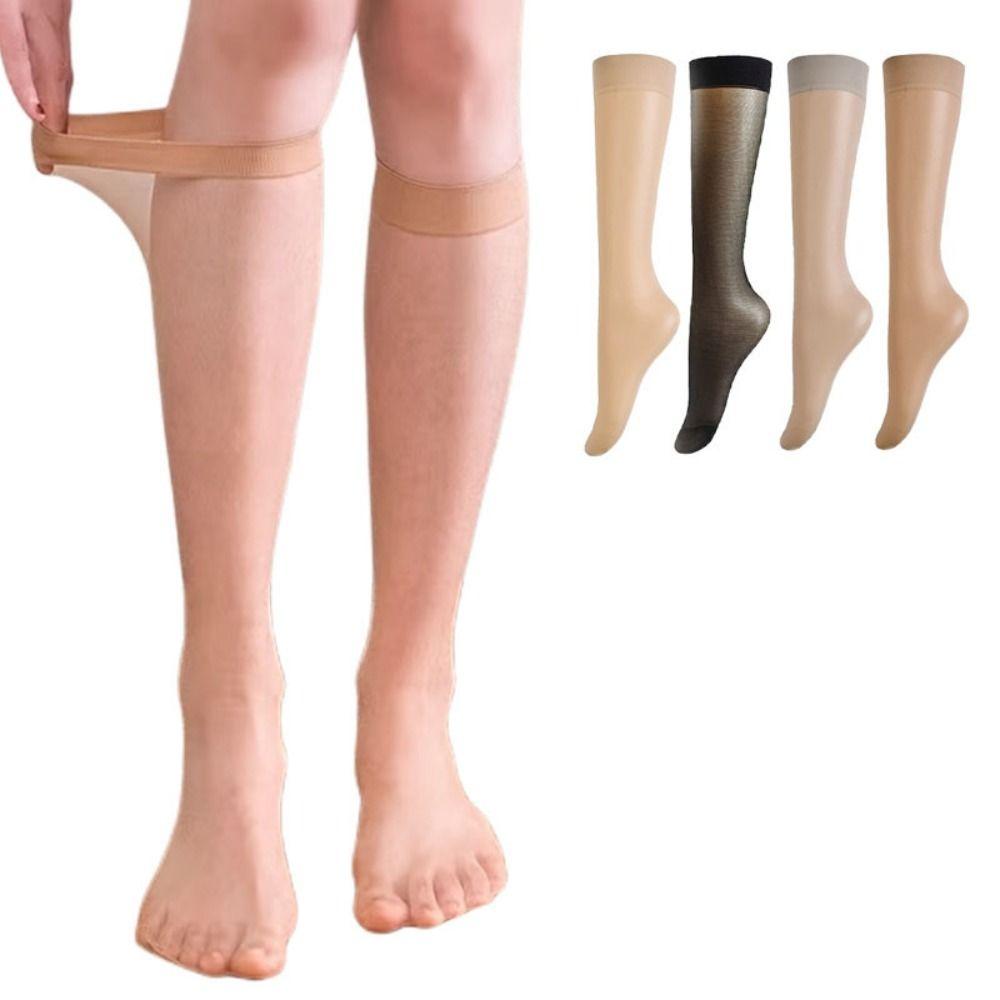 1 Pair Solid Color Ultra-thin Nylon Stocking Sweat-absorbing Elasticity Invisible Stockings  Women's