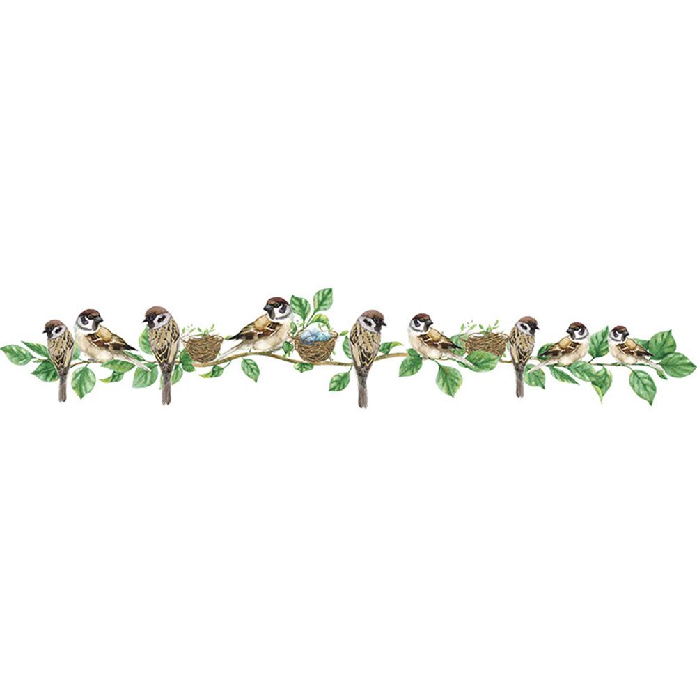 Bird Vine Wall Stickers Sofa Background Vinyl Wall Art DIY Home Decoration Living Room Decal Mural PVC Removable