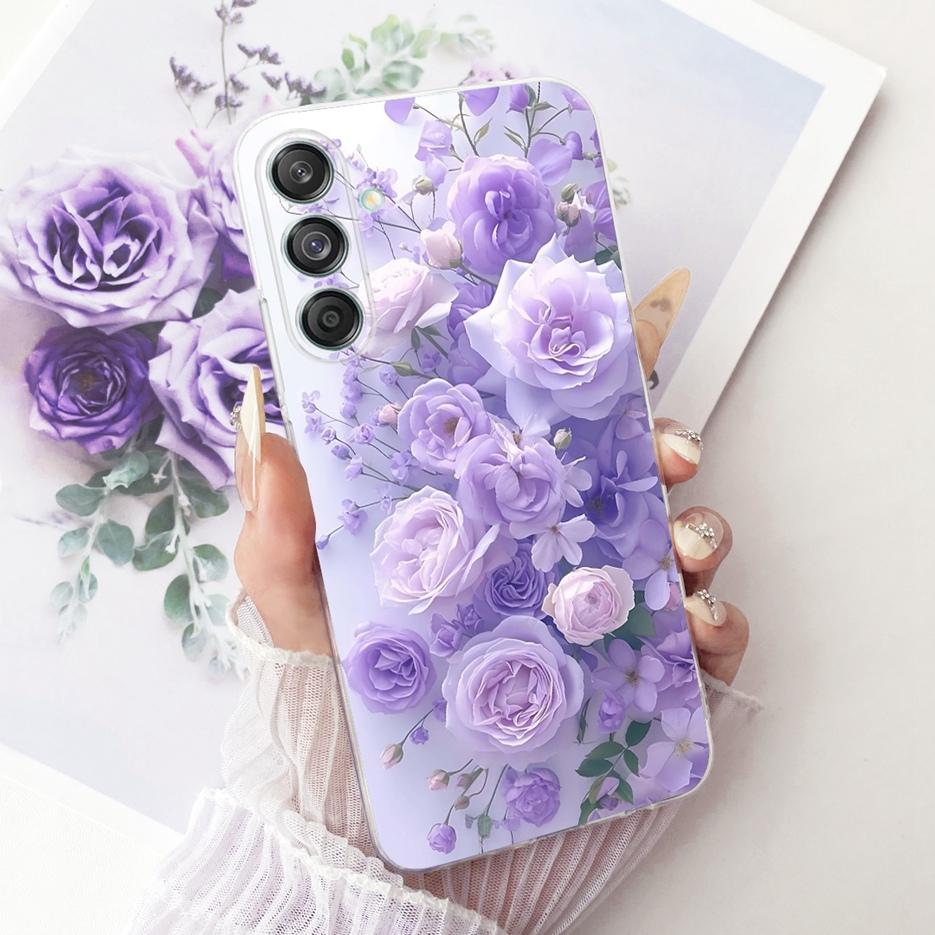 Etui do Samsung Galaxy M55 SM-M556B Nowe Kwiaty Motyl Malowane Pokrowiec Miękki Silikonowy Etui Do Samsung M55 M 15 Galaxy M15 Torby