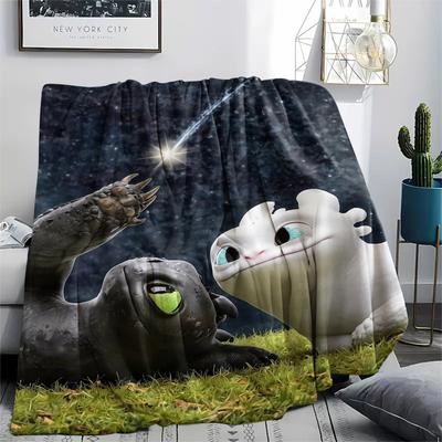 How To Train Your Dragon Toothless & Light Fury (2) Blanket, HTTYD Fan Soft Throw, Great Gift.chl