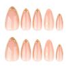 3D Gold Bronzing Wearing Nail Film Short Almond Nail Manicure Fake Nail Hot-selling Press On Nails