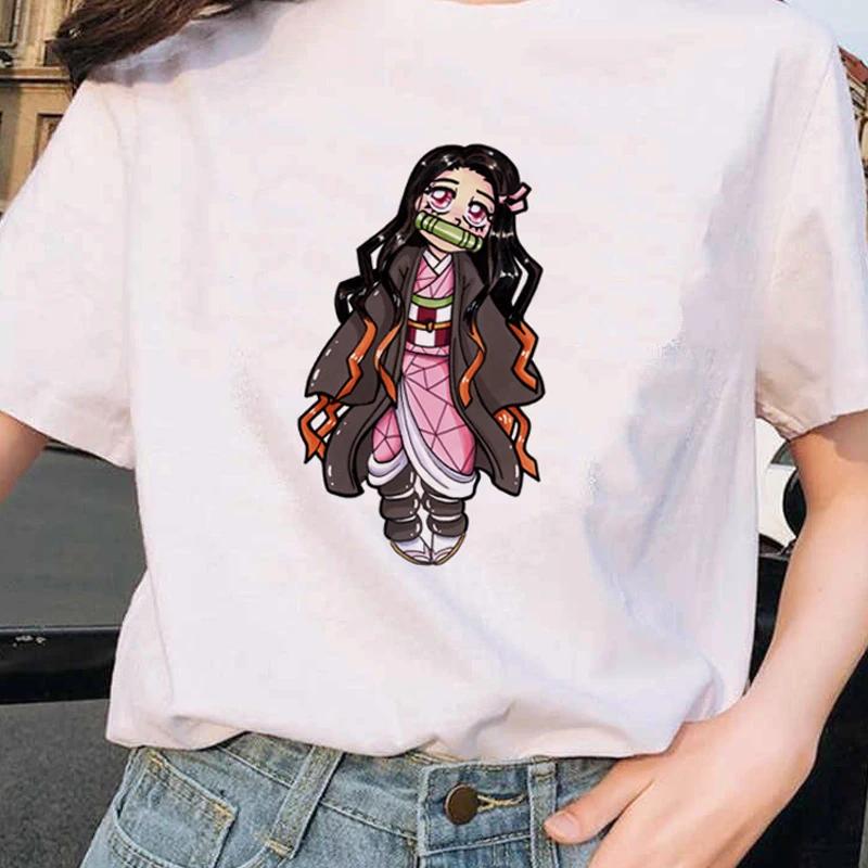 Short Sleeved Round Neck Y2k Tshirt Men Clothing New in Top Tees Mens T-Shirt Anime Pattern Japanese Demon Slayer Cartoon 70303