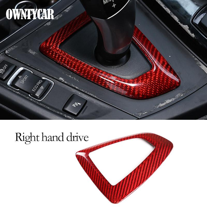 For BMW 3 4 Series F30 F31 F32 F35 2013-2019 Real Carbon Fiber Car Console Gear Shift Panel Decoration Cover Trim Stickers