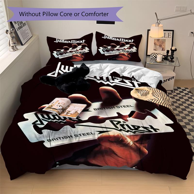 British Steel Bedding 3 Piece Set HD Print Duvet Cover Pillowcases for Teens Adult Bedroom Decoration Christmas Gift