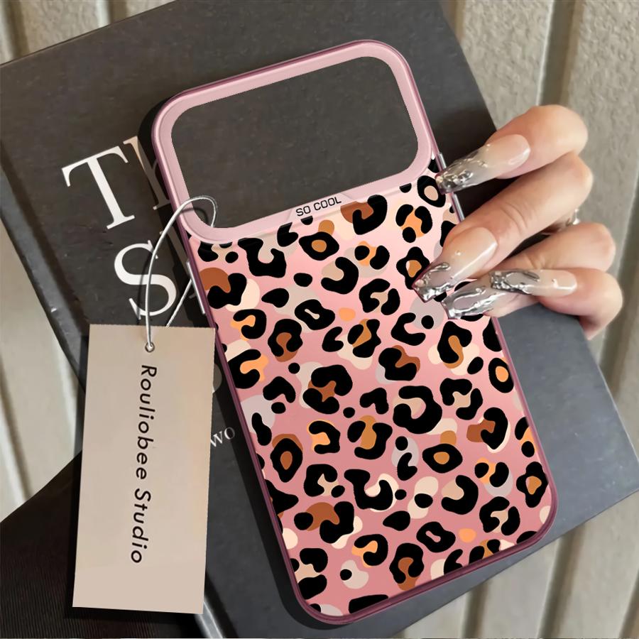 Back Phone Cover Case for iPhone 17 Pro Max 15 Plus XS 12 Air 14 13 Pro 16 11 XR Leopard Print Logo