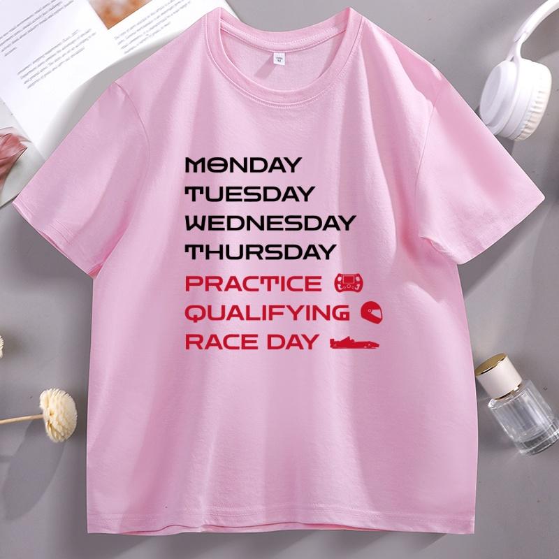 Funny Race Day Racing Graphic T Shirts Women Casual Crewneck Cotton Short Sleeve Tshirt Pullover Soft Breathable Tshirt Clothes