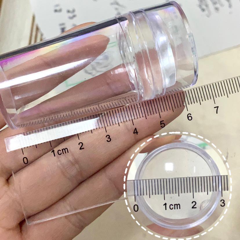 Set Instrument de Ștanțare Artă Unghii Franceze din Silicon Transparent cu Răzuitor