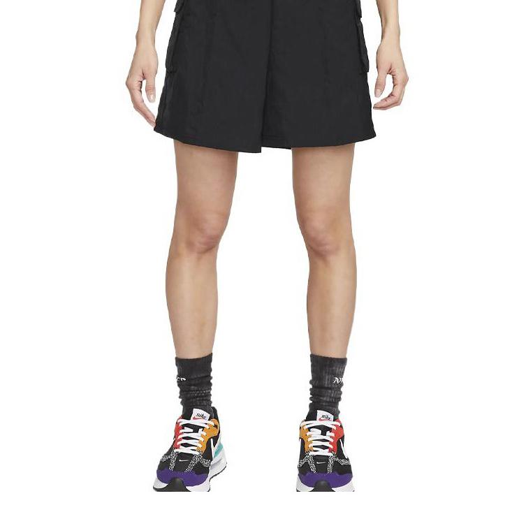 Nike Elastic High-Waist Woven Shorts Women Bottoms Black DM6248-010