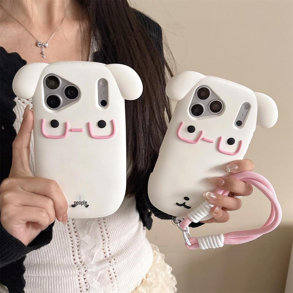 3D Cartoon Dog iPhone 14/13/12/17/16/15 Pro Max Drop-Proof Case