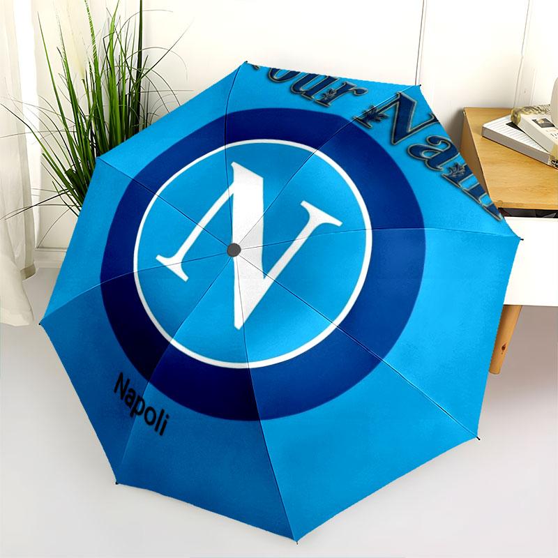 1 PC Automatic Folding Umbrella - SSC Napoli Custom Name Pattern, Portable & Foldable Design with 8 Ribs, Christmas Birthday Gifts