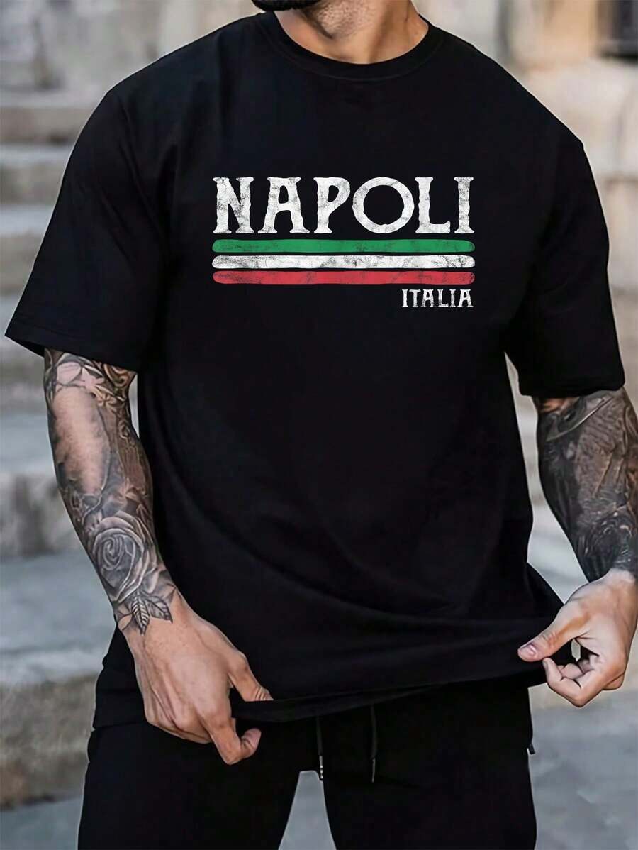 100% Cotton Naples Italy Italian Flag Souvenirs Gift Napoli T-Shirt Women s Men s Graphic Tee S