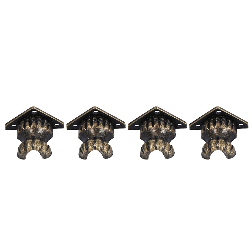 4pcs Antique Brass Jewelry Chest Wood Box Decorative Feet Leg Corner Protector Hardware