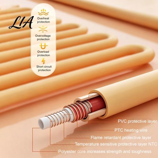 Verstelbare Temperatuur Plaid Graphene Verwarmde Sjaal Wrap, USB Oplaadbare Draadloze Verwarmingsdeken met 3 Elektrische Verwarmingsniveaus voor Bureau, Wasbaar