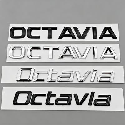 3D ABS Chrom Schwarz Logo Octavia Emblem Buchstaben Auto Heckklappen Emblem Für OCTAVIA 1 2 3 4 A5 A7 MK3 Aufkleber Zubehör