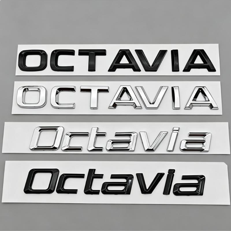 CHC1 3D ABS Chrome Black Logo Octavia Emblem Letters Car Rear Trunk Badge For Skoda OCTAVIA 1 2 3 4 A5 A7 MK3 Sticker Accessories