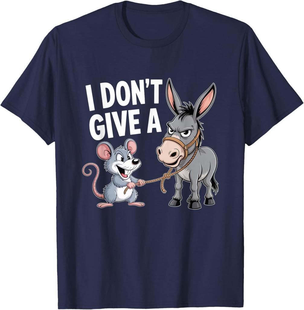 I Dont Give A Rats Ass Fun Mouse Donkey Humor Tshirt Unisex Unisex Cartoon Humorous Satire Animal Streetwear
